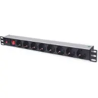 Intellinet 713986 energiedistributie 8 AC-uitgang(en) 1U Aluminium, Zwart