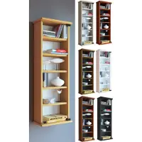 Hioshop Loposa wandkast CD,DVD opslag 150 CD 6 planken beuken decor.