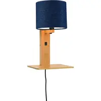 Good&Mojo Bamboe LED Wandlamp Andes | 1X E14 Max 40W | Blue Denim