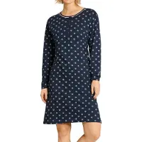 Hajo nachthemd blauw met all-over print | Maat 52/54
