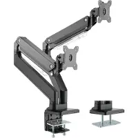 Roline LCD dubbele arm, tafelmontage, gasveer, elk 5 draaipunten, max. 15 kg, tot 35