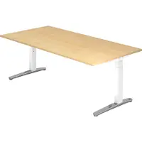 Hjh OFFICE PRO XTRA XB 2E WC - Esdoorn 200 x 100 Tafelhoogte I In hoogte verstelbaar