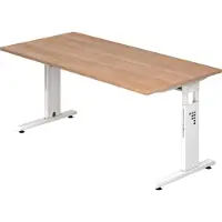 Hjh OFFICE PRO MEGA 16 W - 160 x 80 Tafelhoogte I In hoogte verstelbaar Walnoot/Wit