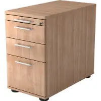 Hjh OFFICE PRO SIGNA SC40 RE - Rolcontainer Hout Walnoot met ophangsysteem Rail handvat (kunststof)