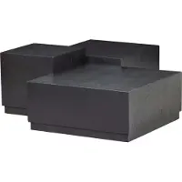 Woood Pim Bijzettafels - Hout - Zwart - Set van 3