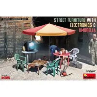 Mini art Modelbouwpakket Militaire voertuigen - 35647 Street Furniture with Electronics - Umbrella Plastic - 1:35 - Modelbouw