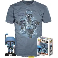 Funko POP! Star Wars And Short Sleeve T-shirt Mandalorian Blauw L Kinderen