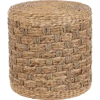 Beliani BASSLET - Poef-Beige-Zeewier, Waterhyacinth