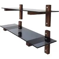 Kalune Design Wandplank Widya | glas bruin 85x25x25 cm wandplanken en -haken | NADUVI