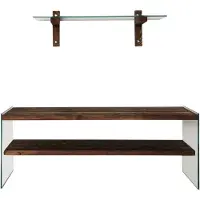 Skye Decor Locelso TV-meubel | Massief grenenhout | Gehard glas | Notenhout