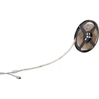 Näve LED RGB Strip met afstandsbediening, lengte 5 m Silas, dimbaar, wit / opaal, Woon-/ Eetkamer, Kunststof