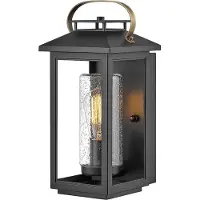 Elstead Lighting Wandlamp buiten Atwater, dimbaar, zwart, Kunststof, Antiek, Wandlamp buiten