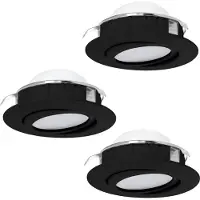 Eglo Plafondlamp PINEDA Plafondlamp in zwart van kunststof - 5,5W - warmwit (1 stuk)