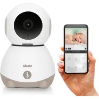 Alecto Wifi Babyfoon met Camera en App - Full HD - Op afstand beweegbaar - Melding bij beweging en geluid - SMARTBABY10BE - Beige