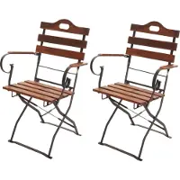 MCW Set van 2 biertuinstoelen -J40, klapstoel tuinstoel, horeca kwaliteit acacia MVG-gecertificeerd ~ bruin