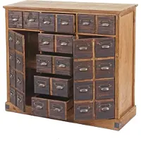 MCW Apothekers ladenkast -F33, ladekast, massief vintage dennenhout 90x100x35cm