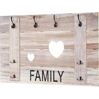 MCW Wandkapstok -C89 Family, kapstok paneel kapstok, shabby look vintage, 8 haken 60x90cm ~ natuurlijk bruin
