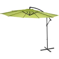 Mendler Acerra zweefparasol, parasol, Ø 3m kantelbaar, polyester/staal 11kg ~ green-lemon zonder voet