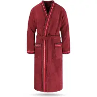Normani Badjas lang bordeaux / kersrood / knalrood / wit