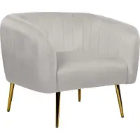 Beliani LACONIA - Fauteuil - Lichtgrijs - Fluweel