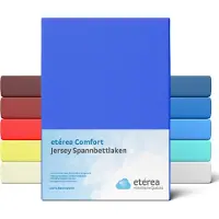 Eterea Cosmesi Naturale etérea Jersey Hoeslaken 90x200 - 100x200 cm Oekotex Made in Green - 100% katoen - Blauw