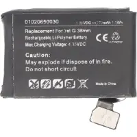 AccuCell Batterij geschikt voor Apple Watch 3 38mm, Li-Polymer, 3.82V, 270mAh, 1.0Wh, ingebouwd, geen gereedschap nodig