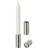 Novaliv Set van 2 magnetische kaarsenhouders, stokkaarsen, tafelkaarsen, zilver 2,5 x 5 cm, Adventskrans kaarsenhouder, kaarsenhouder, kaarseninzetstuk, kersttafeldecoratie, scandic chic kerst