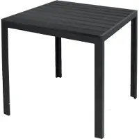 Mojawo Tuintafel met houtimitatie, buitentafel, eettafel, aluminium, zwart, 90x90 cm