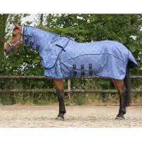 QHP Vliegendeken collection nek+hoed - maat 105/145 - country blue