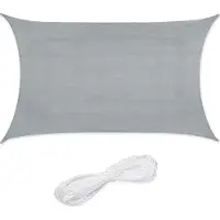 Relaxdays schaduwdoek - 3 x 4 m - rechthoekig - HDPE-weefsel - UV-werend - concaaf - lichtgrijs