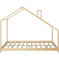 En.casa Kinderbed Siuntio huisbed met matras 140x200 cm naturel []