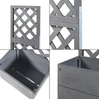 En.casa Plantenbak met latwerk Amstelveen HKC 135x40x30 cm grijs []