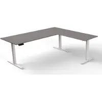 Kerkmann Move 3 Zit-sta-bureau Vrije vorm Grafiet T-Voet 2,000 (B) x 1,000 (D) x 720 (H) mm Hout