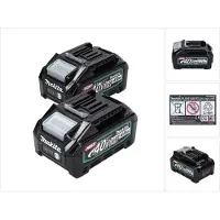 Makita accuset 2x BL 4040 40 V max. 4,0 Ah XGT Li-ion accu ( 2x 191B26-6 ) IP64 beschermingsklasse met LED-display