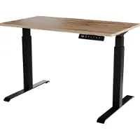 CARUNO Bureau met elektrische hoogteverstelling, model MOON, afmetingen 121x67x72-120 cm, kleur zwart/lichtbruin