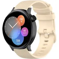 Strap-it Luxe siliconen bandje - geschikt voor Huawei Watch GT 2 42mm / GT 3 42mm / GT 3 Pro 43mm - beige