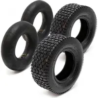 Wiltec , 2 banden, 2 binnenbanden voor zitmaaier/gazonmaaier, 18x8.50-8, 4PR, hoekventiel