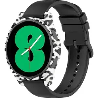 Strap-it PC Case – Geschikt voor Samsung Galaxy Watch 4 40mm – Full Protect – White Leopard