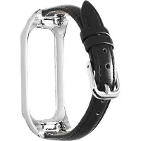 Strap-it Leer Smartwatch bandje - Geschikt voor Samsung Galaxy Fit 2 leren bandje - zwart - Horlogeband / Polsband / Armband