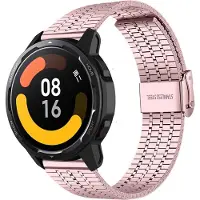 Strap-it Luxe metalen RVS bandje - geschikt voor Xiaomi Watch S1 (Active/Pro) / Watch 2 Pro / Watch S3 / Mi Watch / Amazfit Balance / Bip 5 - roze