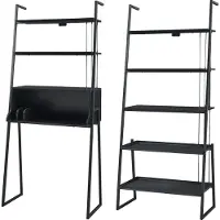 En.casa 2-delige meubelset Storfjord staand rek en bureau zwart set 2 []