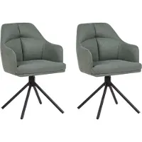 Beliani MIRA - Set van 2 eetkamerstoelen - Groen - Polyester