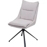 Mendler Eetkamerstoel -N71, keukenstoel, draaibaar met Auto-Return, stof/textiel (420 g/m²) Oeko-Tex ~ crèmebeige