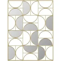 OZAIA Art-decospiegel met gedeconstrueerde vormgeving van metaal - L77 x H102 cm - Goudkleurig - TAYAN