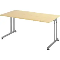 Hjh OFFICE PRO ZENO 16 S 160 x 80 - hoogte - verstelbaar frame zilver - 160 x 80 Esdoorn/Zilver Tafelhoogte I In hoogte verstelbaar