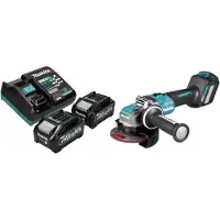 Makita GA 041 GM201 Accu haakse slijper 40 V max. 125 mm X-LOCK Brushless + 2x accu 4.0 Ah + lader