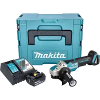 Makita DGA 520 RT1JX1 accu haakse slijper 18 V 125 mm X-LOCK Brushless + 1x oplaadbare accu 5.0 Ah + lader + Makpac