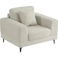 Vente-unique Fauteuil in beige textuurstof - JAMOLO