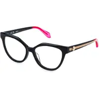 Just cavalli VJC130V 53/16/140 Zwarte Glanzende Acetaat Bril Vrouw VJC130V