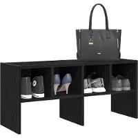 vidaXL Schoenenrek stapelbaar 89,5x30x40 cm zwart eikenkleurig